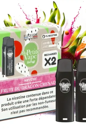 CARTOUCHE MA PETITE VAPE REPUFF FRUIT DU DRAGON GRENADE GLACEE 600 PUFFS Produit De Marque