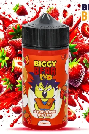Solde E-LIQUIDE BIGGY BEAR EVO MIX DE FRAISES ACIDULEES 200ML