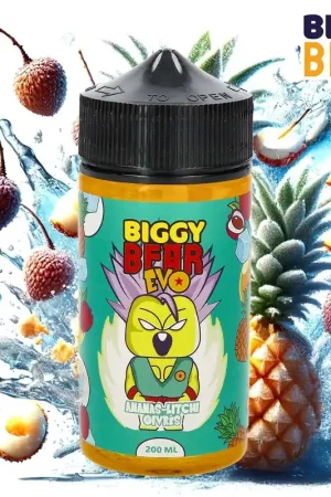 Quantité Limitée E-LIQUIDE BIGGY BEAR EVO ANANAS LITCHI GIVRES 200ML