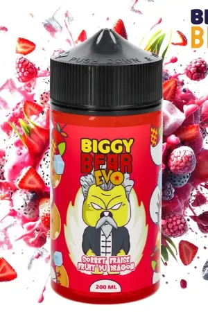 Bon Plan E-LIQUIDE BIGGY BEAR EVO SORBET FRAISE FRUIT DU DRAGON 200ML