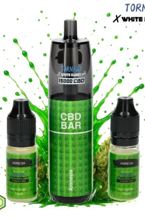 Prix Choc PUFF TORNADO X WHITE RABBIT CBD 1000MG AMNESIA 15000 PUFFS