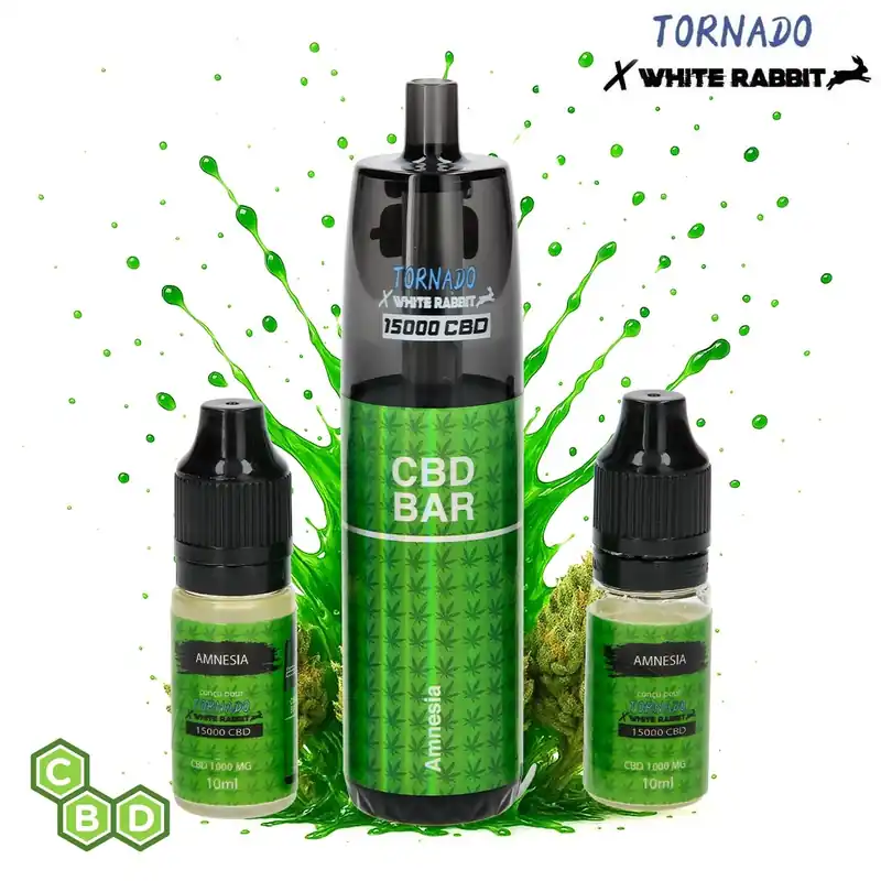Prix Choc PUFF TORNADO X WHITE RABBIT CBD 1000MG AMNESIA 15000 PUFFS