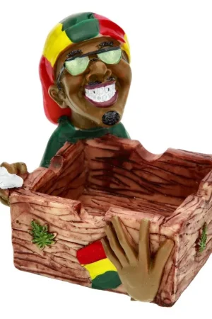 CENDRIER RESINE RAGGA RASTA LEAF SMILING FACE Prix Cassé