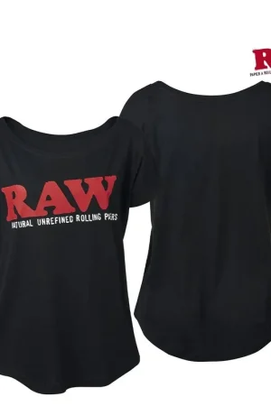 T-SHIRT RAW LOGO GIRL BLACK Affaire À Saisir