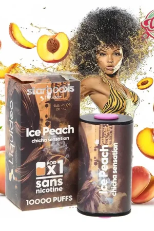 POD STARHOOKS LIQUIDEO ICE PEACH CHICHA SENSATION 10000 PUFFS Promotion Saisonnière