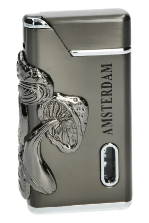 BRIQUET CHALUMEAU GUNMETAL CHAMPIS FLAMME VERTE Expédition Rapide