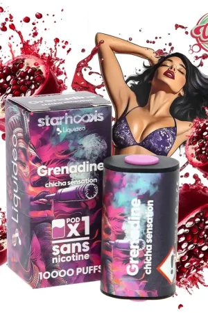 Dernière Chance POD STARHOOKS LIQUIDEO GRENADINE CHICHA SENSATION 10000 PUFFS