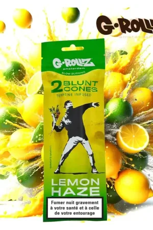 BLUNT CHANVRE G-ROLLZ BANKSY TERPENES LEMON HAZE PAR 2 Produit De Marque