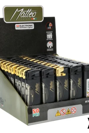 BRIQUET ELECTRONIQUE MATTEO LED CURLY GOLD X50 Acheter Direct