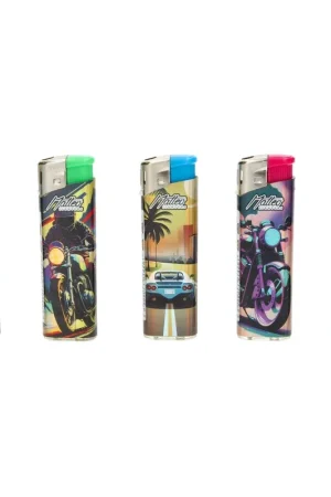 Seulement Aujourd’hui BRIQUET ELECTRONIQUE MATTEO LASER MOTORS AND CARS X5