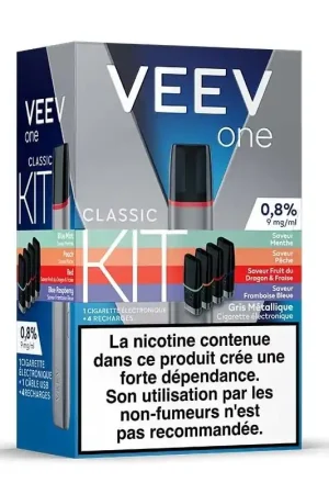 Kit Veev One Saveurs Fruitées Gris 9 mg (+ 4 pods) - Veev Authentique