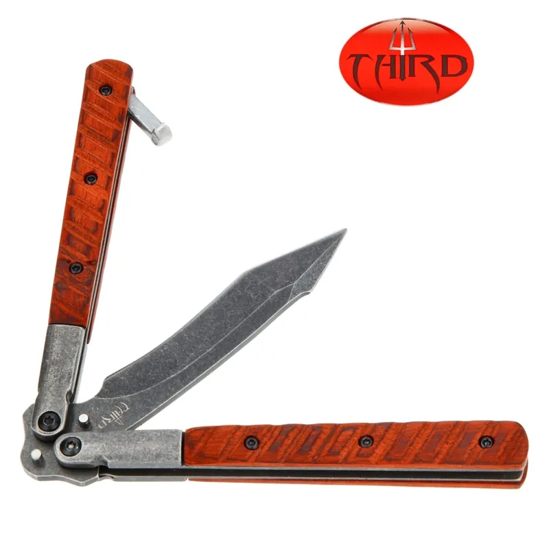 Prix Cassé COUTEAU PAPILLON THIRD BOIS INOX 12CM