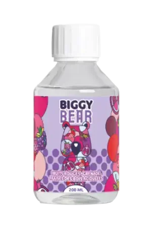 E Liquide FRUITS ROUGES GRENADE FRAISES DES BOIS ACIDULEES 200 ml - Biggy Bear Expédié Aujourd’hui
