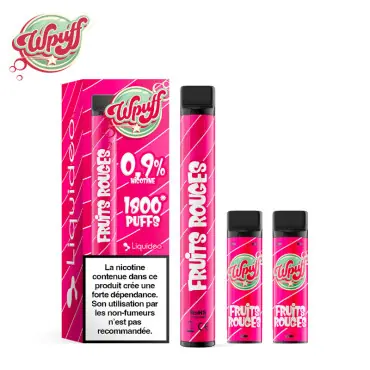 Expédié Aujourd’hui Kit Puff Wpuff 1800 1 Batterie + 3 Pods Fruits Rouges Liquideo