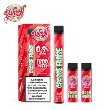 Meilleure Vente Kit Puff Wpuff 1800 1 Batterie + 3 Pods Grosse Fraise Liquideo