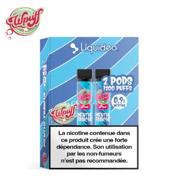 2 Recharges Puff Menthe Fraîche Wpuff 1800 Liquideo Dernier Modèle