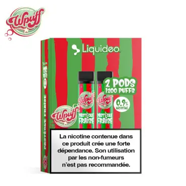 2 Recharges Puff Pastèque Fraise Wpuff 1800 Liquideo Super Prix