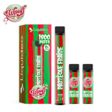Kit Puff Wpuff 1800 1 Batterie + 3 Pods Pastèque Fraise Liquideo Usine Directe