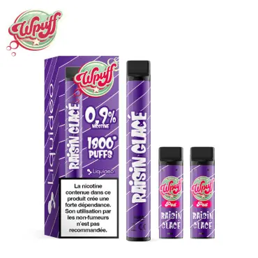 Kit Puff Wpuff 1800 1 Batterie + 3 Pods Raisin Glacé Liquideo Commande En Gros