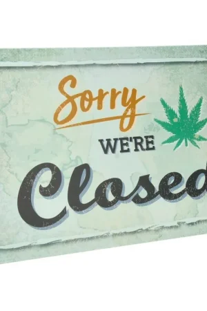 Prix Réduit PLAQUE METAL DECO SORRY WERE CLOSED