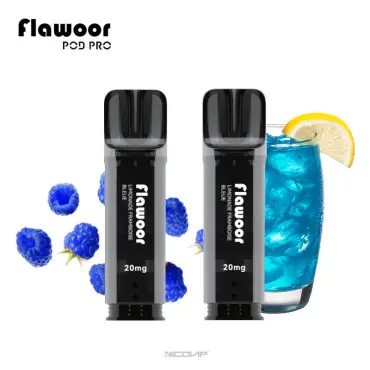 2 Recharges Puff Limonade Framboise Bleue Flawoor Pod Pro Meilleure Vente
