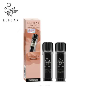 2 Recharges Puff Classic Crème Elfa pro Elfbar Nouvelle Collection