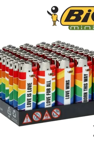 Livraison Gratuite BRIQUET BIC MINI ARC EN CIEL X50