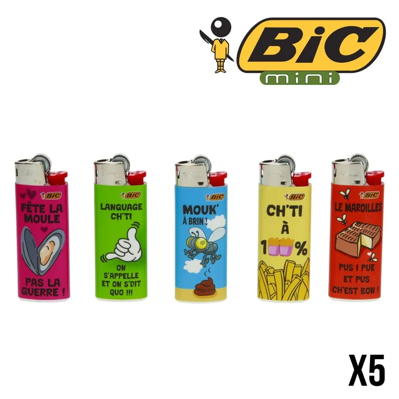 BRIQUET BIC MINI CH'TI D'AMOUR X5 Offre Spéciale
