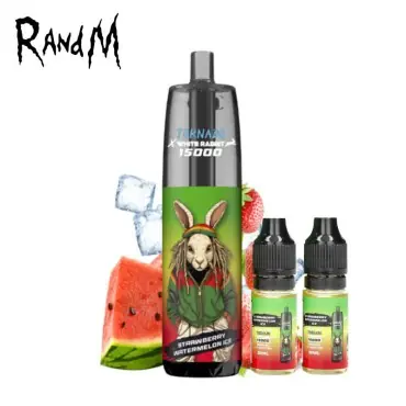 Kit Puff Tornado 15000 Strawberry Watermelon Ice White Rabbit Randm Petit Prix