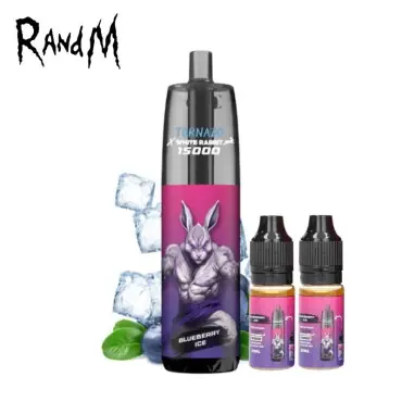 Kit Puff Tornado 15000 Blueberry Ice White Rabbit Randm Certifié