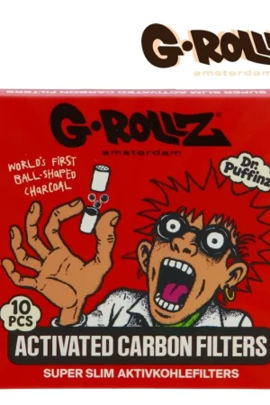 FILTRES G-ROLLZ AU CHARBON ACTIF SUPER SLIM ROUGE 6MM PAR 10 Quantité Limitée