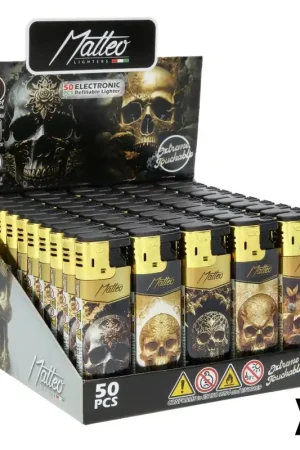 Vente Directe BRIQUET TURBO MATTEO GOLD SKULL X50