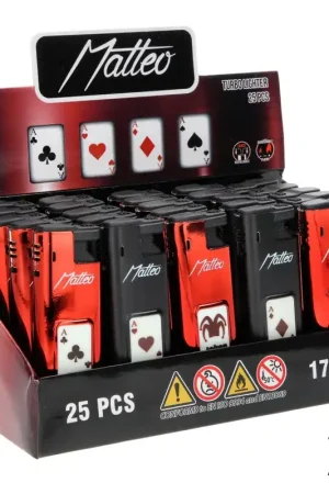 Must-Have BRIQUET TURBO MATTEO METAL CASE POKER X25