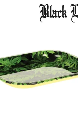 PLATEAU METAL BLACK LEAF HEMP Livraison Gratuite