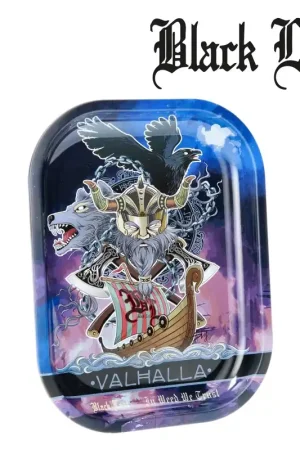 Bon Marché PLATEAU METAL BLACK LEAF VALHALLA