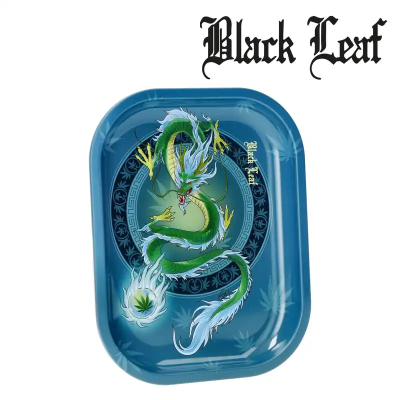 Offre Du Jour PLATEAU METAL BLACK LEAF QINGLONG