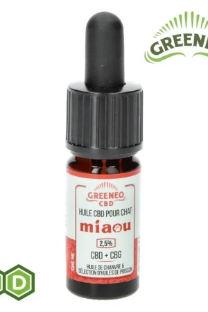 Solde HUILE DE CBD POUR CHATS GREENEO MIAOU 250MG