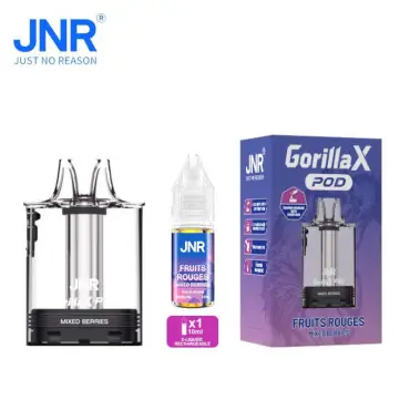 1 Cartouche Gorilla X + 1 e-liquide 10ml Mixed Berries JNR Expédition Rapide