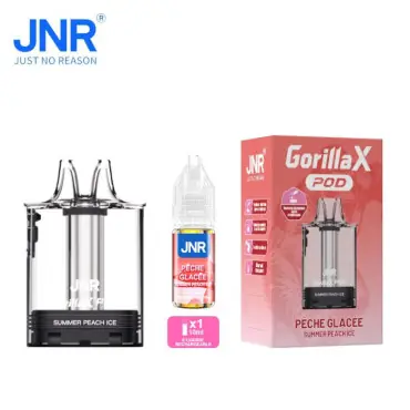 1 Cartouche Gorilla X + 1 e-liquide 10ml Summer Peach Ice JNR Bon Marché