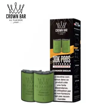 2 Cartouches Summer Dream Hyper Max Advanced 30k 10ml Al Fakher Commander Vite