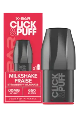 Nouveauté Cartouche pré remplie Click & Puff STRAWBERRY MILKSHAKE - X Bar