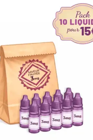 Usine Directe Pack 10 liquides 10 ml saveur fruitée 3 mg