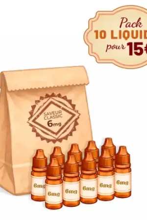 Remise Pack 10 liquides 10 ml saveur classic 6 mg